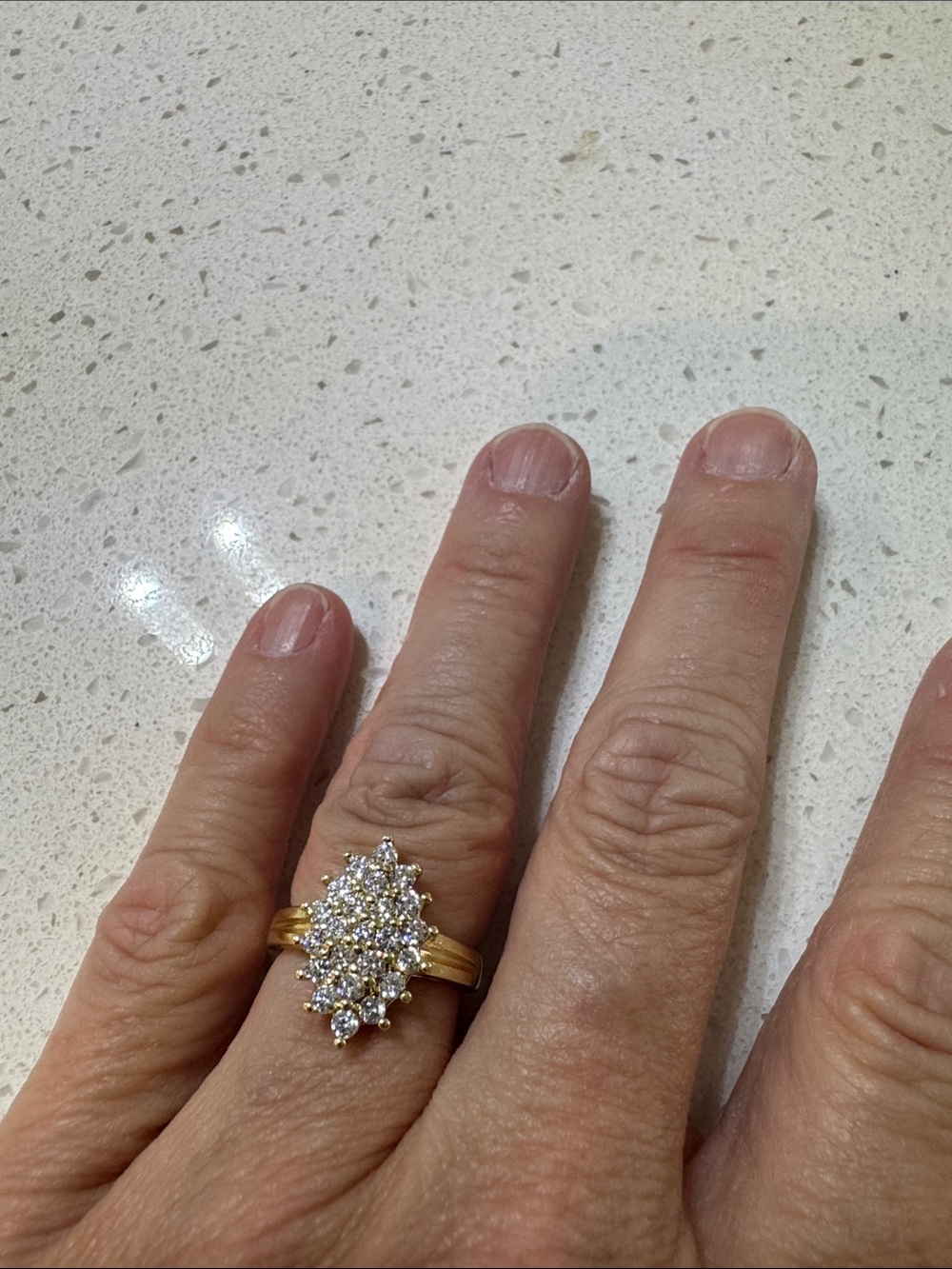 Gold Cluster CZ Cocktail Ring - Women Jewelry